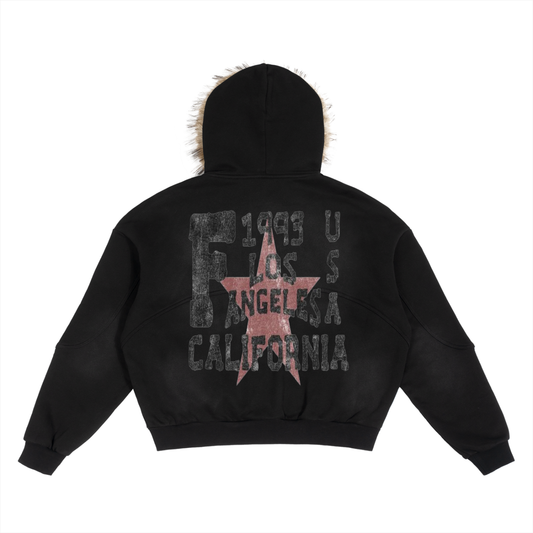 LA designed fur zip up