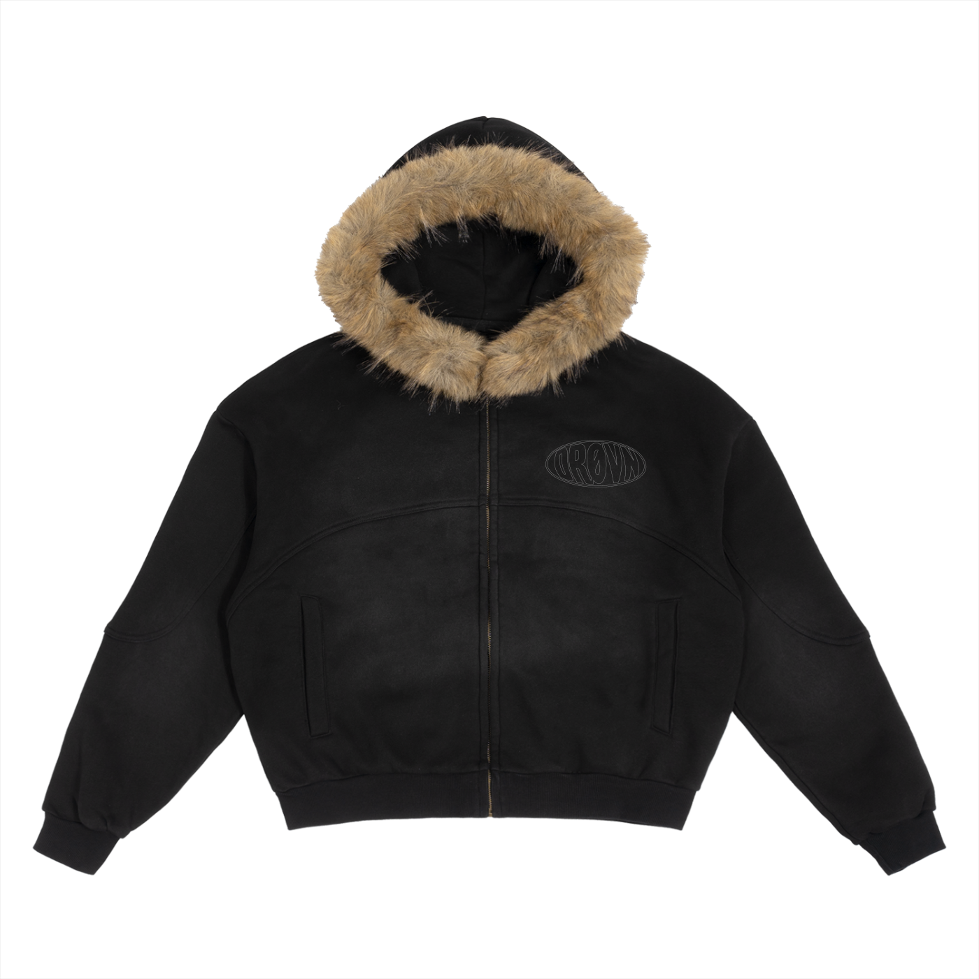 LA designed fur zip up